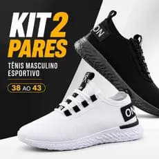 Combo 2 Pares Tênis Masculino Esportivo Leve Respirável Casual Fitness Academia Promoção