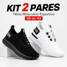 Kit 2 Pares Tênis Masculino Fitness Academia Caminhada Trabalho Confortável Promoção Do 38 ao 43