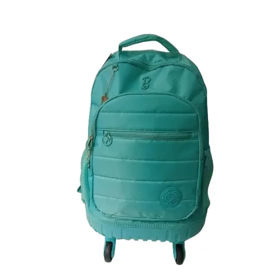Mochila de Rodinha Barbie Verde Luxcel Escolar Infantil com Carrinho