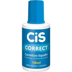Corretivo Líquido CIS Lavável 18ml Secagem Rápida Escolar e Escritório