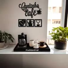 Cantinho do Café Kit com Bandeja Decorativa Adesivo Parede