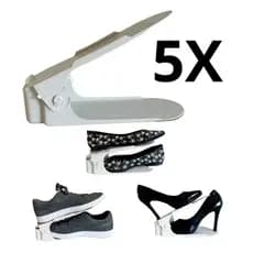 Organizador de Sapatos Branco Regulagem de Altura 5 Unidades