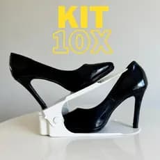 Organizador de Sapatos Branco Regulagem de Altura 10 Unidades