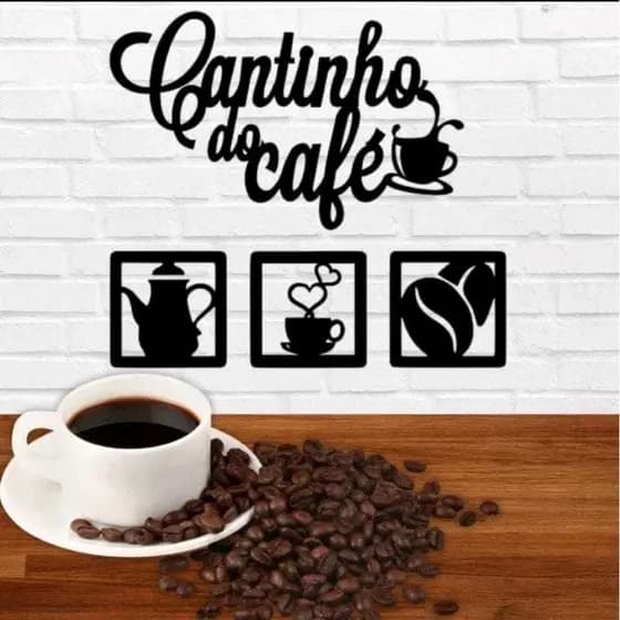 Cantinho Do Café Kit 4 Peças Com 30cm Decoração Para Cozinha