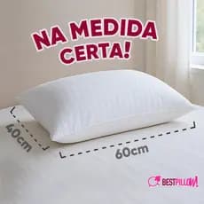 Kit 2 Travesseiros Toque de Pluma Dubai Fibra Confortavel Macio Promoção Firme Best Pillow Premium