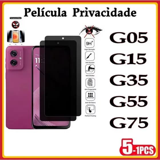 Película Privacidade 3D Anti Spy pra MOTO G05 G15 G35 G55 G75