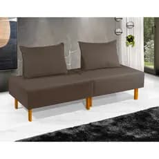 Sofá Cama Para Camping Rancho / Cama Dobrável Com Encosto p/ Acomodar Visitas Portátil Marrom