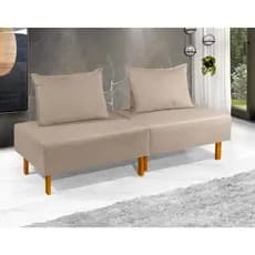 Cama Dobrável Portátil Para Camping Viagens Acomodar Visitas Com Encosto Bege - Pronta Entrega