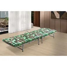 Cama Dobrável Prata Para Camping Portátil Com Colchão - Produto a Pronta Entrega