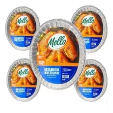 Leve 5x Assadeira Forma Alumínio Descart 7,5l Oval Natal 5un
