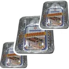 Kit 3un Assadeira Descartável Aluminio 3,75L C/ Tampa Pet Thermoprat