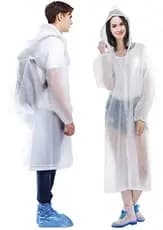 Capa Chuva Adulto PVC Transparente Impermeável Capuz Frio 12