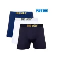 Kit C/5 Cuecas Boxer Microfibra BAD WOLF Plus Size GG1 GG2 GG3
