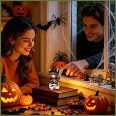 Halloween Vaca Estatueta Resina Bruxa Estátua Pequena Figura De Gado Ornamento De Mesa Para Apartamento Sala Estar hoted