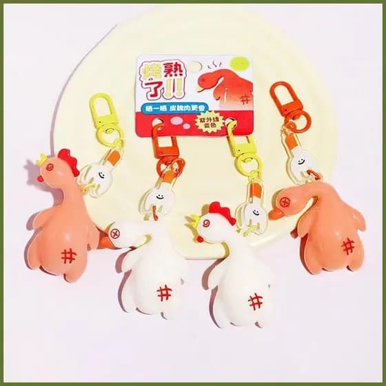 Chaveiro De Frango Assado Carro Clipes 2 Peças Saco De Mudança De Cor Charme Ornamento Bonito Decoração hotedsbr