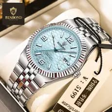 BINBOND Novo 8181 Luxo Negócios Moda Relógio De Quartzo Masculino À Prova Dwaterproof Água Luz Noturna Calendário Casual