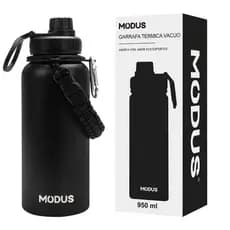 Modus Garrafa Térmica 1L Esportiva Aço Inoxidável Com Tampa Rosqueável Para Academia Caminhada Viagem