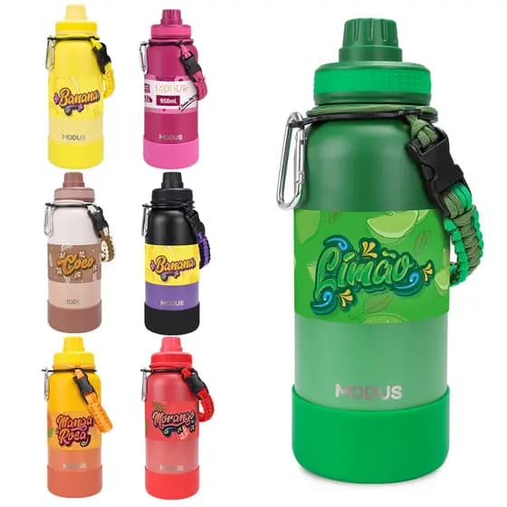 MODUS Garrafa Esportiva 950ml Aço Inox Alimentício Degradê – Anti Vazamento Reutilizável Ótima para Treino Passeio e Via