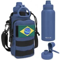 MODUS 1000ml Stainless Steel Thermal Bottle with Handle and Leak-Proof Carrying Bag for Camping