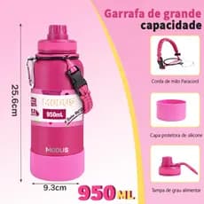 Modus Garrafa Térmica  950 ml Aço Inoxidável, Quente/Frio por Horas, p/ Academia e Viagem