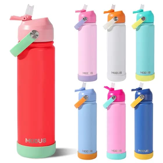 MODUS Garrafa Térmica Inox 720ML  l Esportiva Academia com Capa Silicone Gelada Quente