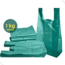 Sacola Plástica Reciclada Reforçada Verde 40x50 Com 1kg