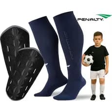 Kit Completo Par De Meião E Caneleira Futebol Infantil Juvenil PENALTY Acessórios Esportivos