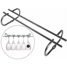 1 Porta Taças Organizador Fixo Para Armário Em Aço Cromado Suporte para Taça 42 Cm De Comprimento