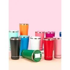 Copo térmico inox c/ tampa e abridor e Mini caixinha de som