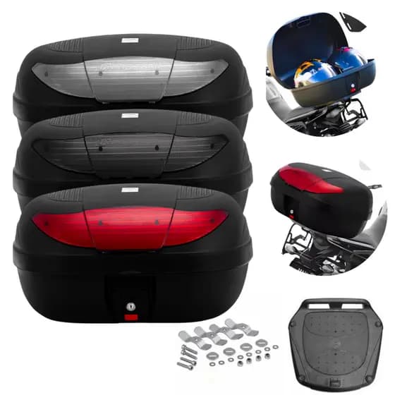 Bau Para Moto Bauleto Traseiro 45 Litros Smart Box 2 Pro Tork Universal Todas as Motos Delivery Nfe+