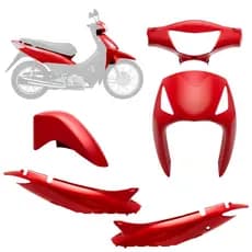 Conjunto Kit Carenagem Pro Tork 4 Peças Honda Biz 125 2006 2007 2008 2009 2010 Modelo Original