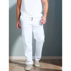 Calças longas para uso externo com  bolso  de Aba e cintura com cordão para Masculina  calças estilo cargo com perna