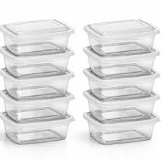 Kit 10 Marmitas Pote De Plástico 1KG | Microondas Freezer BPA Free