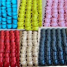 10 Xícaras Café Diversas Cores 85ml Acrílicas