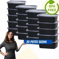20 Potes Preto 500ML Com Tampa
