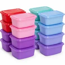 Kit 10 Potes Coloridos 1KG Pote De Plástico Organizador Armário Geladeira Freezer Kit Ecônomico