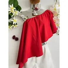 Camisas sem gola e assimétricas, camisas sólidas com babados e forradas