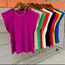 Regata Lisa Básica Elegante Frente Única Moda Blogueira Blusa Feminina