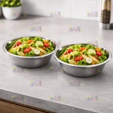 Kit 2 Tigela Saladeira GRANDE 17CM Multiuso AÇO BRILHOSO POLIDO Bowl Cozinha 100% Inox