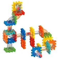 Pista Labirinto colorido Montagem de circuito para bolinha com 53 peças Infantil