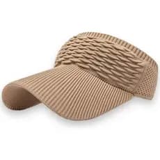 Viseira Sport Franzida De Tecido Com Elástico Confortável Para Praia / Campo / Caminhada / Piscina