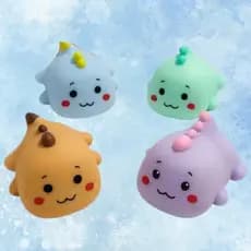 Kit 2 Squishy Bichinho Macio Fofinho De Apertar Dinossauro Squish