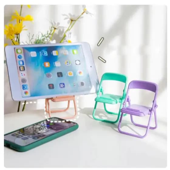 Mini Suporte Para Celular Cadeira Formato Dobrável Apoio