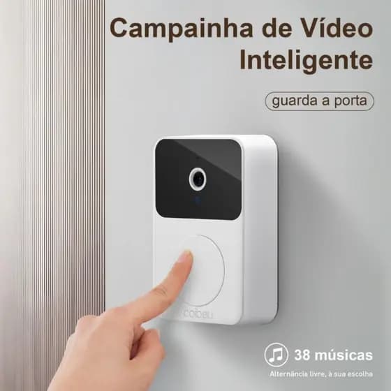 Campainha Com Câmera Vídeo Porteiro Sem Fio Wi-Fi HD Inteligente Smart Home