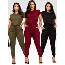 Conjunto Feminino Malha Suede Light Calça Jogguer Blusa Feminina Confortável Fardamento