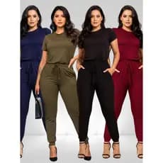 Conjunto Feminino Calça Jogger e Blusa Feminina Malha Confortável Roupa Feminina Casual Trabalho Fardamento