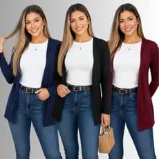 Cardigan Casaco Feminino Manga Longa Elegante