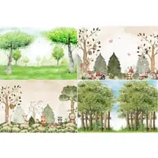 Fundo Fotográfico Sublimado Em Tecido Bosque, Floresta Infantil