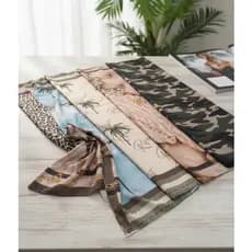 Lenço Feminino Quadrado Seda Estampas Variadas 65x65 cm Versátil Fachion