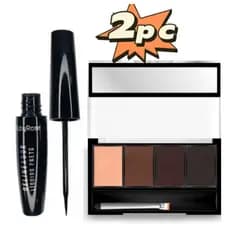 KIT Sombra Para Sobrancelhas Ruby Rose HB9354 + HB8406 DELINEADOR LIQUIDO PRETO - RUBY ROSE